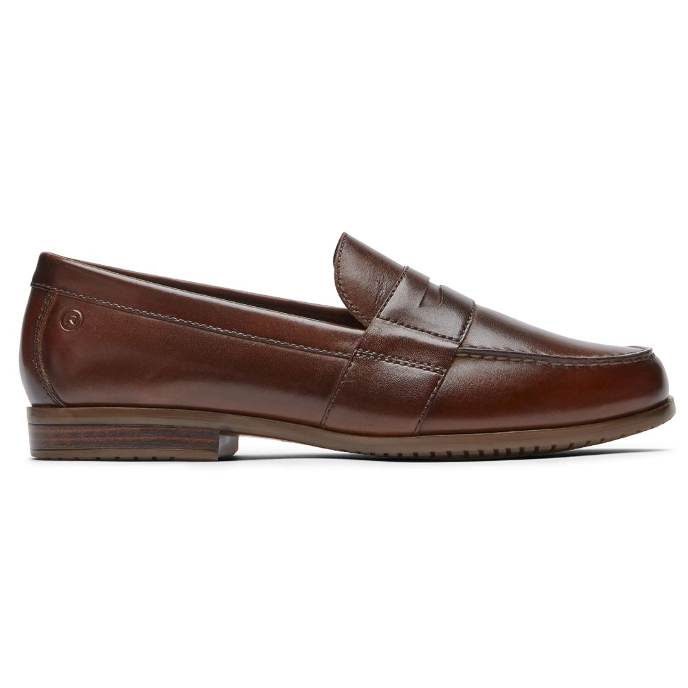 Rockport Canada Classic Lite 2 Penny Slip-Ons - Mens Loafers Cognac (THI468935)